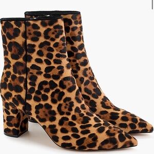 NEW JCREW SADIE LEOPARD CALF HAIR BOOTIES NEW/UNWORN